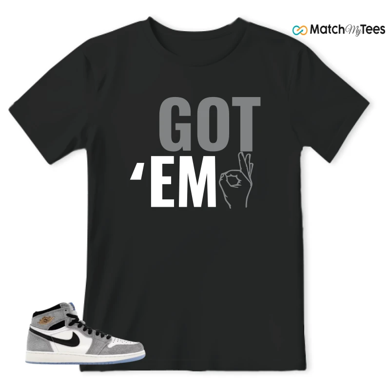 NIKE AIR JORDAN 1 HIGH COOL GREY SNEAKER Matching Tees t-shirt