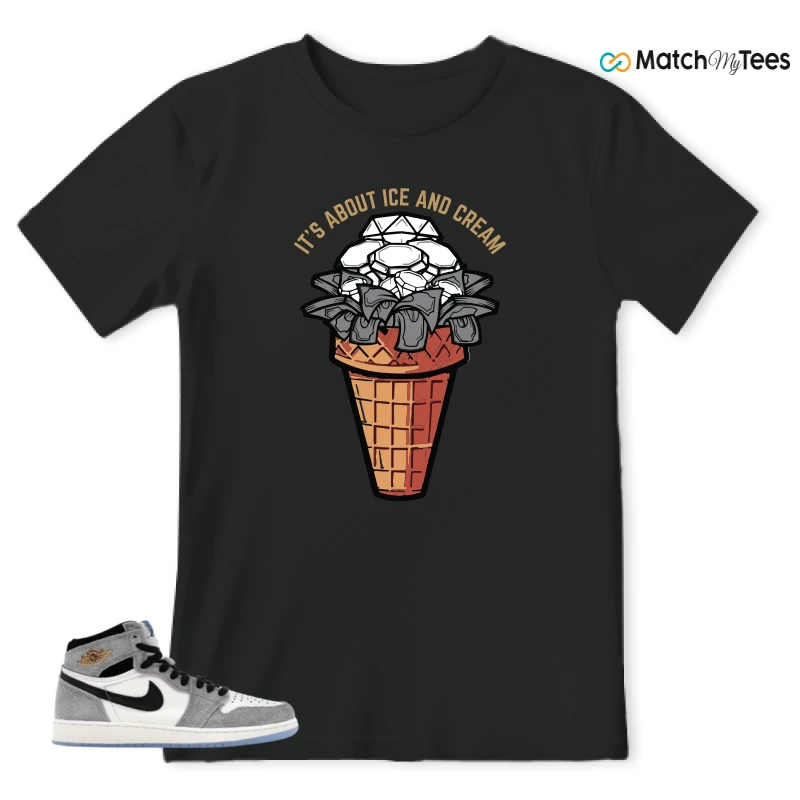 NIKE AIR JORDAN 1 HIGH COOL GREY SNEAKER Matching Tees t-shirt