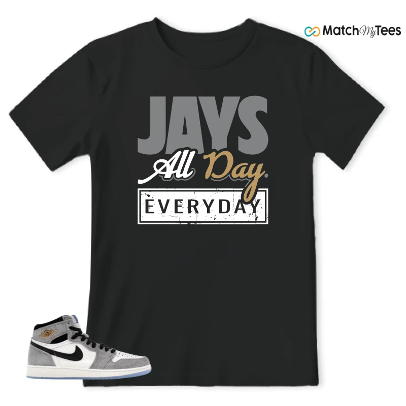NIKE AIR JORDAN 1 HIGH COOL GREY SNEAKER Matching Tees t-shirt