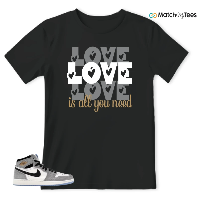 NIKE AIR JORDAN 1 HIGH COOL GREY SNEAKER Matching Tees t-shirt