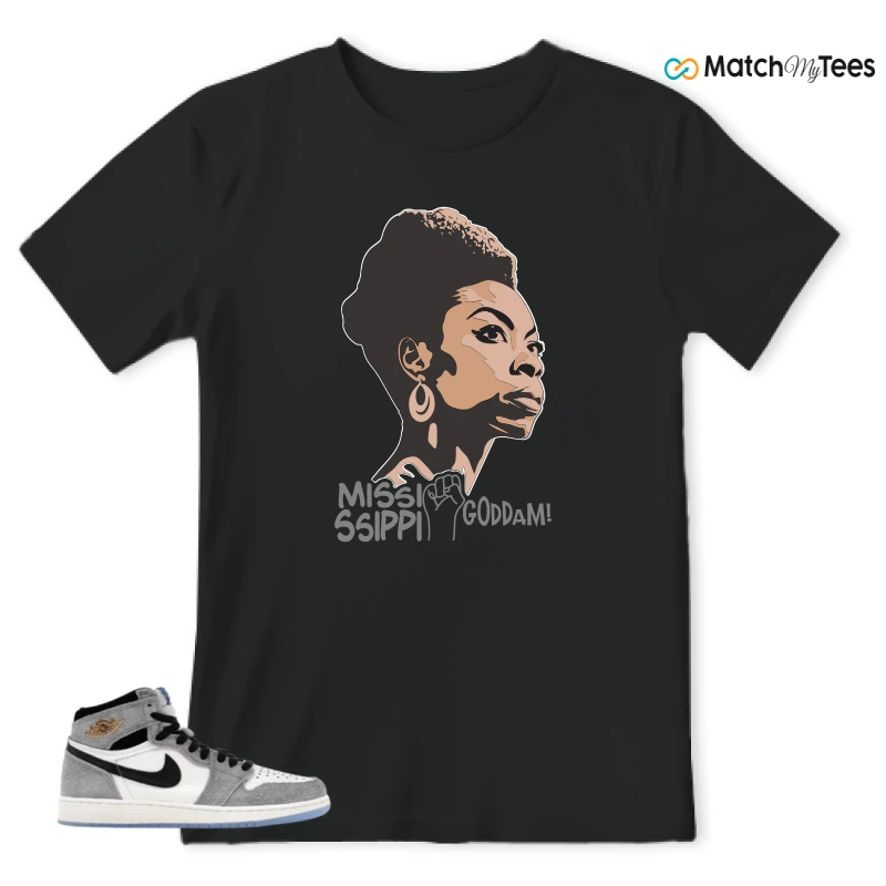 NIKE AIR JORDAN 1 HIGH COOL GREY SNEAKER Matching Tees t-shirt