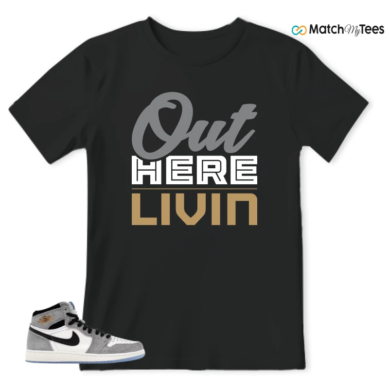 NIKE AIR JORDAN 1 HIGH COOL GREY SNEAKER Matching Tees t-shirt