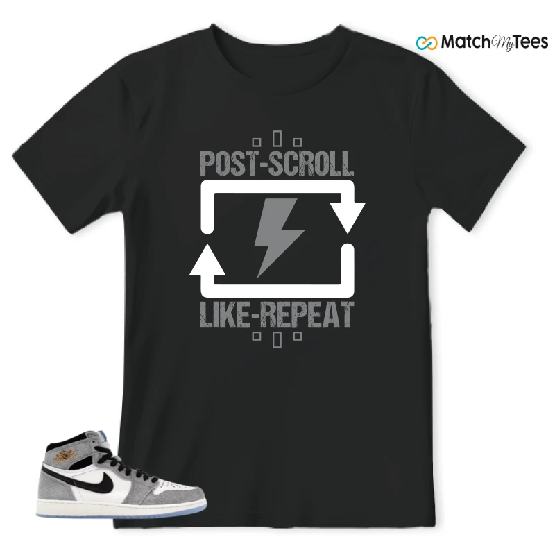 NIKE AIR JORDAN 1 HIGH COOL GREY SNEAKER Matching Tees t-shirt