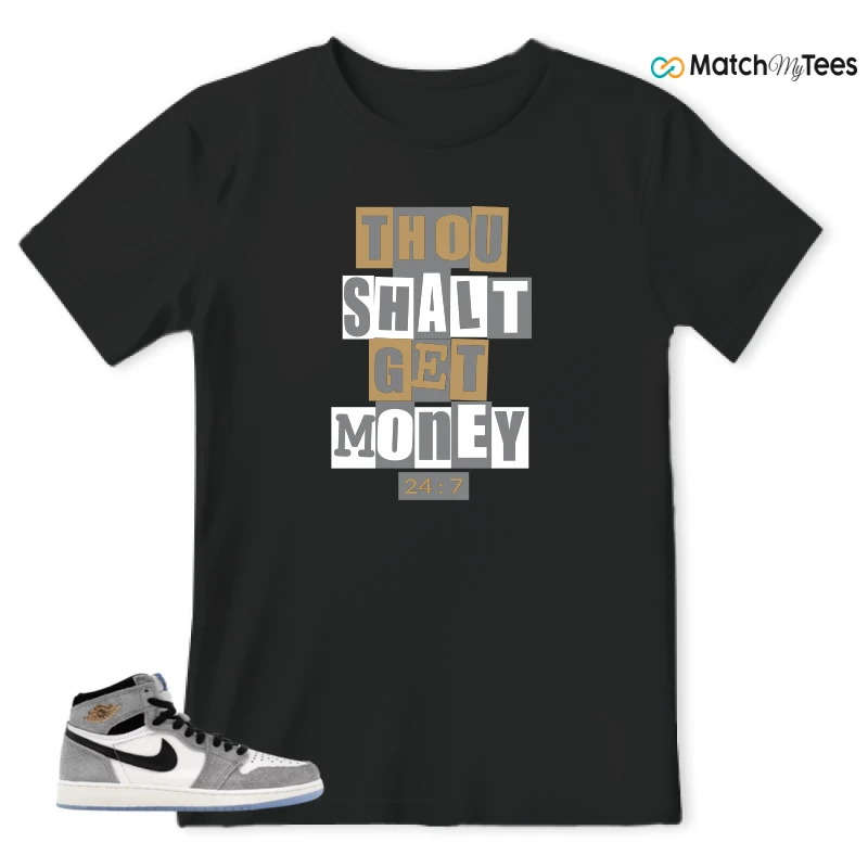 NIKE AIR JORDAN 1 HIGH COOL GREY SNEAKER Matching Tees t-shirt