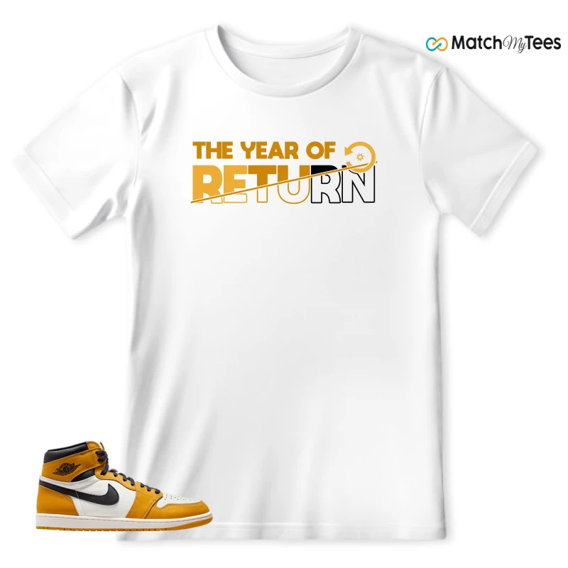 NIKE AIR JORDAN 1 HIGH OG YELLOW OCHRE BLACK SAIL SNEAKER Matching Tees t-shirt