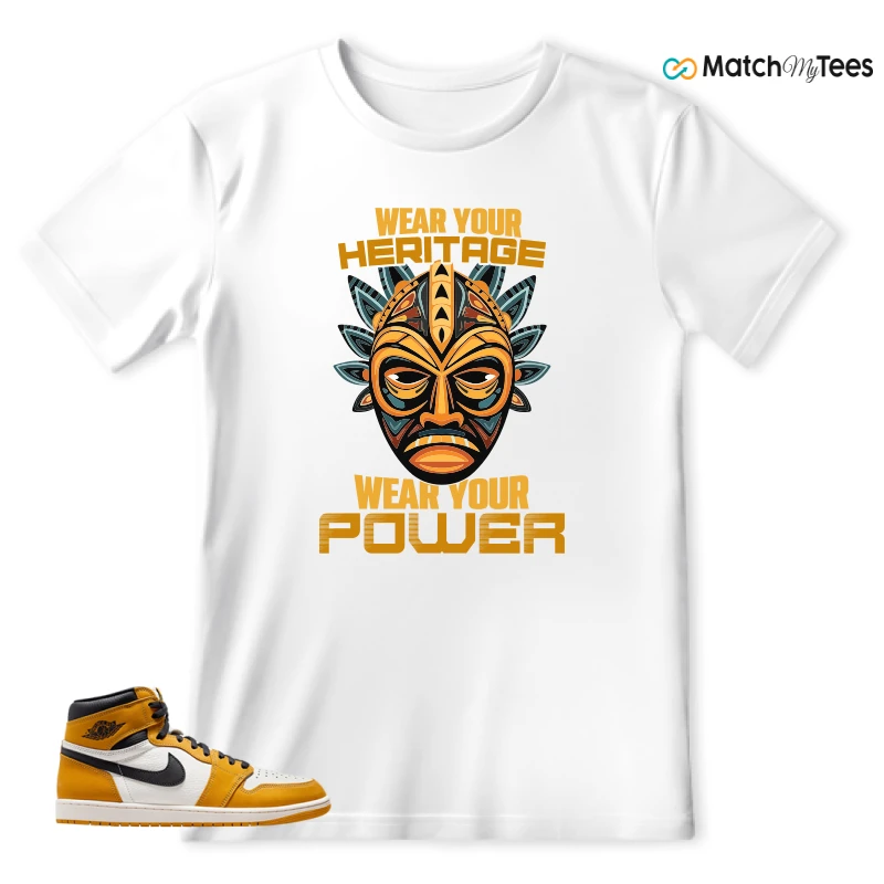 NIKE AIR JORDAN 1 HIGH OG YELLOW OCHRE BLACK SAIL SNEAKER Matching Tees t-shirt