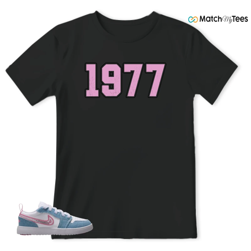 NIKE AIR JORDAN 1 LOW GS DENIM SEQUIN SNEAKER Matching Tees t-shirt
