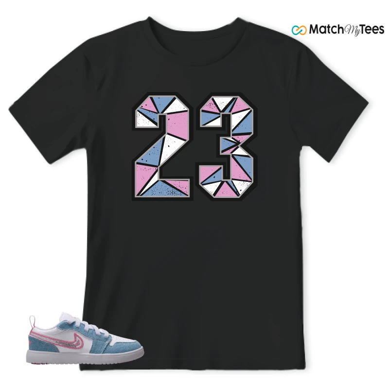 NIKE AIR JORDAN 1 LOW GS DENIM SEQUIN SNEAKER Matching Tees t-shirt