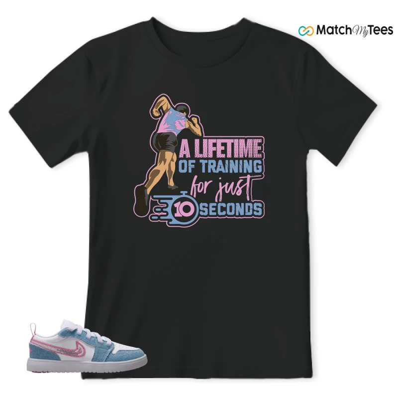 NIKE AIR JORDAN 1 LOW GS DENIM SEQUIN SNEAKER Matching Tees t-shirt