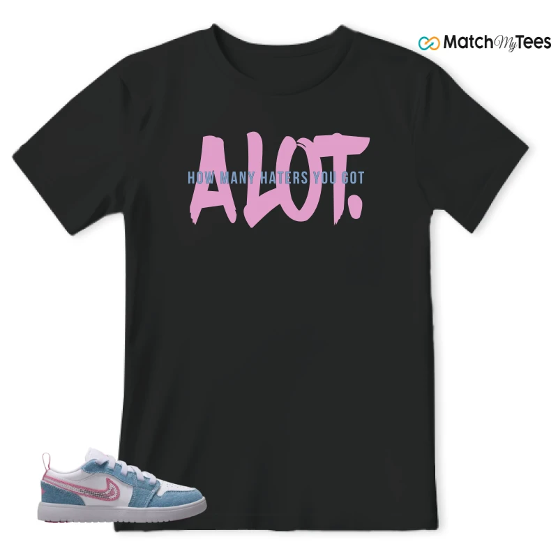 NIKE AIR JORDAN 1 LOW GS DENIM SEQUIN SNEAKER Matching Tees t-shirt
