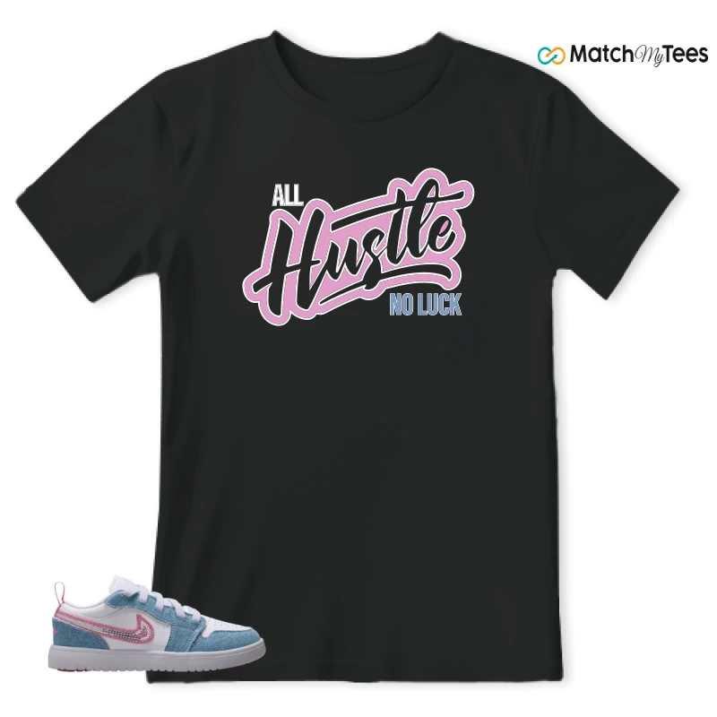 NIKE AIR JORDAN 1 LOW GS DENIM SEQUIN SNEAKER Matching Tees t-shirt
