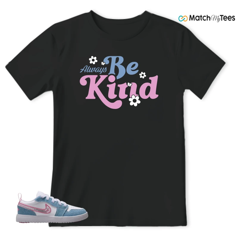 NIKE AIR JORDAN 1 LOW GS DENIM SEQUIN SNEAKER Matching Tees t-shirt