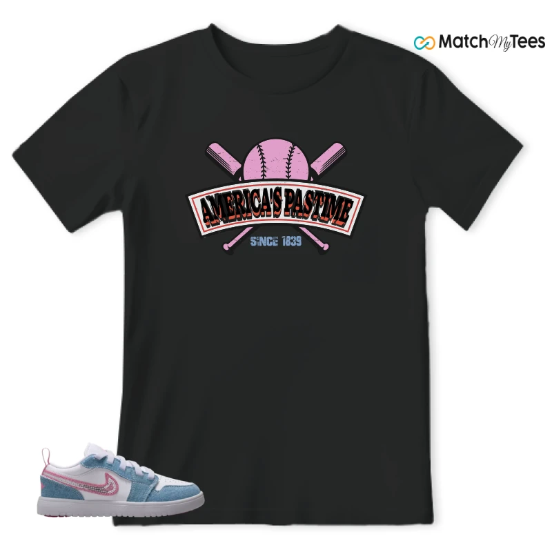 NIKE AIR JORDAN 1 LOW GS DENIM SEQUIN SNEAKER Matching Tees t-shirt