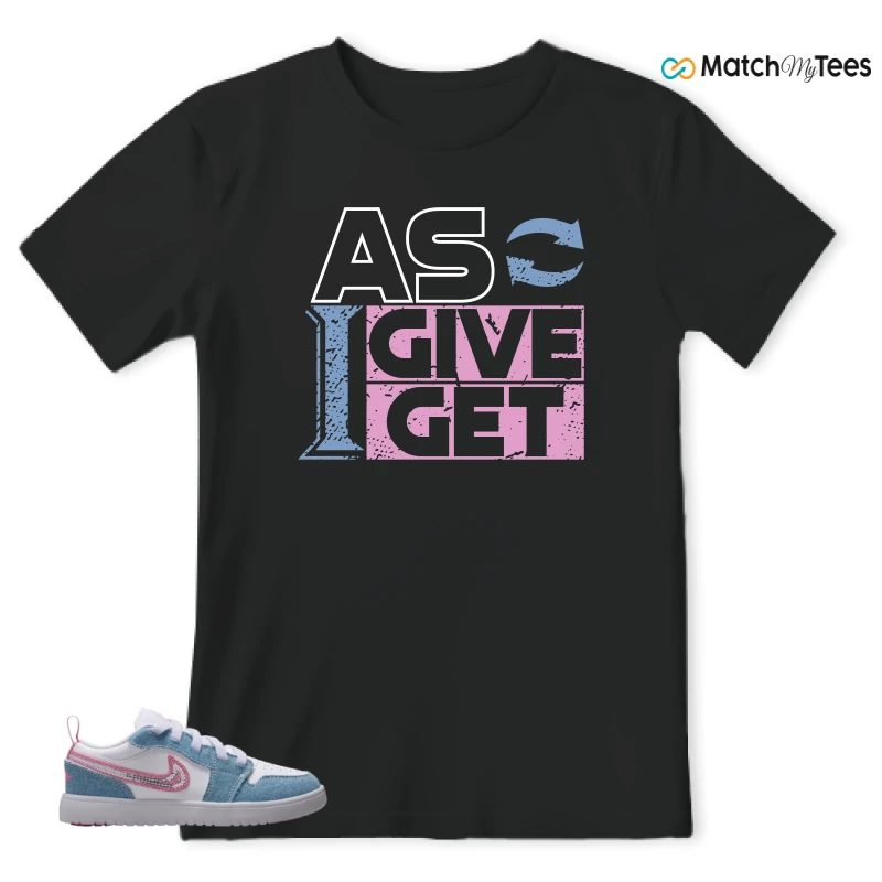 NIKE AIR JORDAN 1 LOW GS DENIM SEQUIN SNEAKER Matching Tees t-shirt