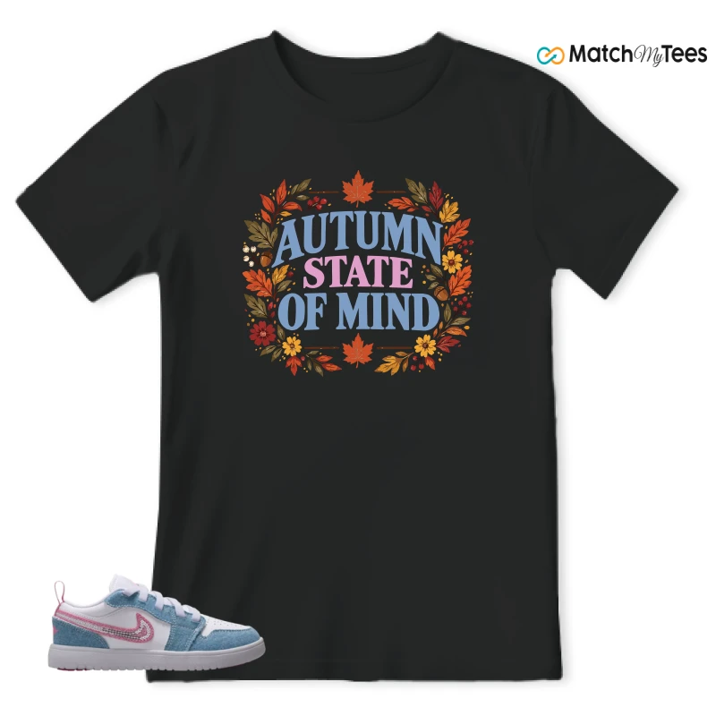 NIKE AIR JORDAN 1 LOW GS DENIM SEQUIN SNEAKER Matching Tees t-shirt