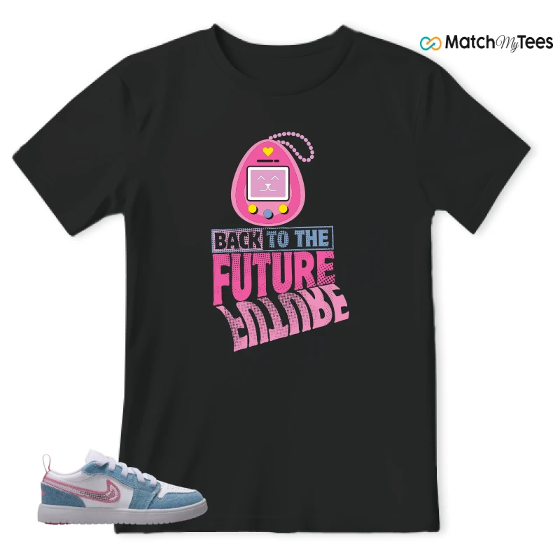 NIKE AIR JORDAN 1 LOW GS DENIM SEQUIN SNEAKER Matching Tees t-shirt
