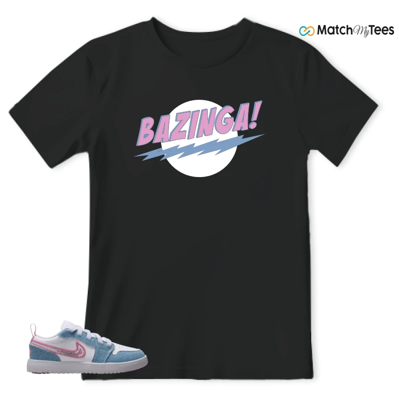 NIKE AIR JORDAN 1 LOW GS DENIM SEQUIN SNEAKER Matching Tees t-shirt
