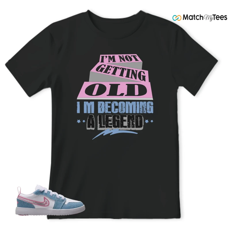 NIKE AIR JORDAN 1 LOW GS DENIM SEQUIN SNEAKER Matching Tees t-shirt