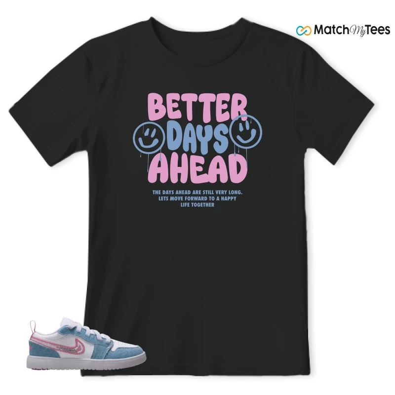 NIKE AIR JORDAN 1 LOW GS DENIM SEQUIN SNEAKER Matching Tees t-shirt