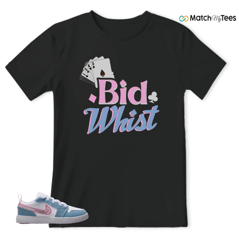 NIKE AIR JORDAN 1 LOW GS DENIM SEQUIN SNEAKER Matching Tees t-shirt