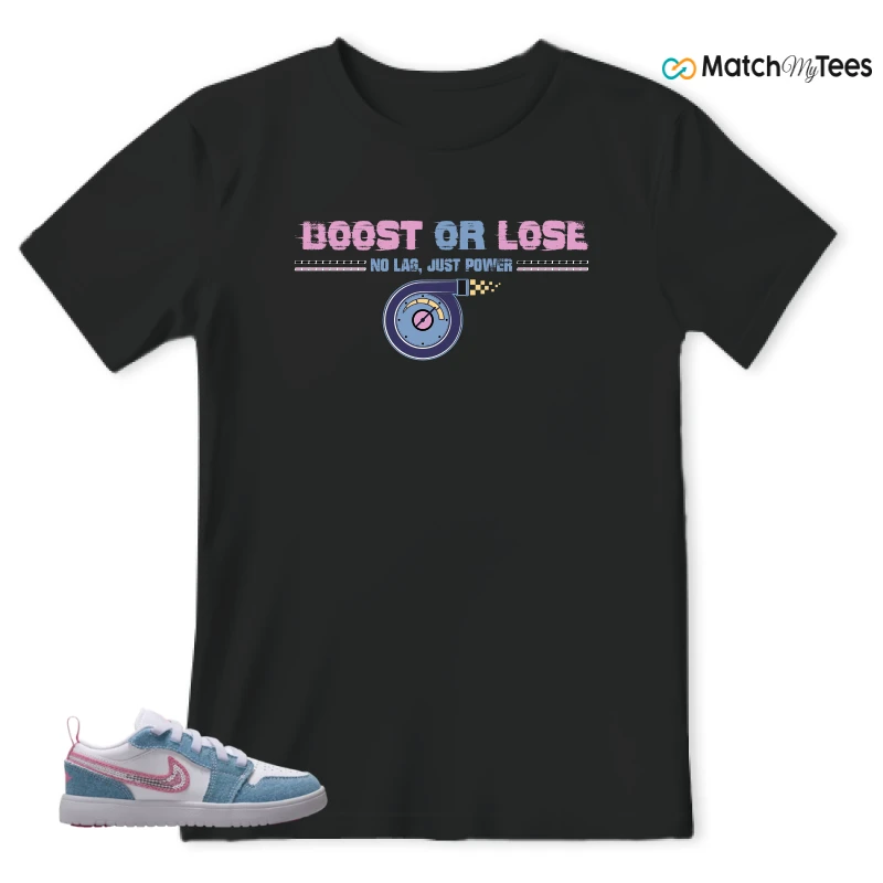 NIKE AIR JORDAN 1 LOW GS DENIM SEQUIN SNEAKER Matching Tees t-shirt