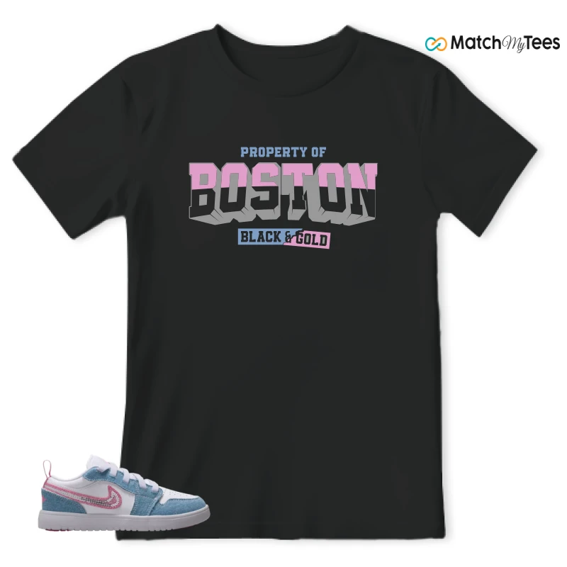 NIKE AIR JORDAN 1 LOW GS DENIM SEQUIN SNEAKER Matching Tees t-shirt
