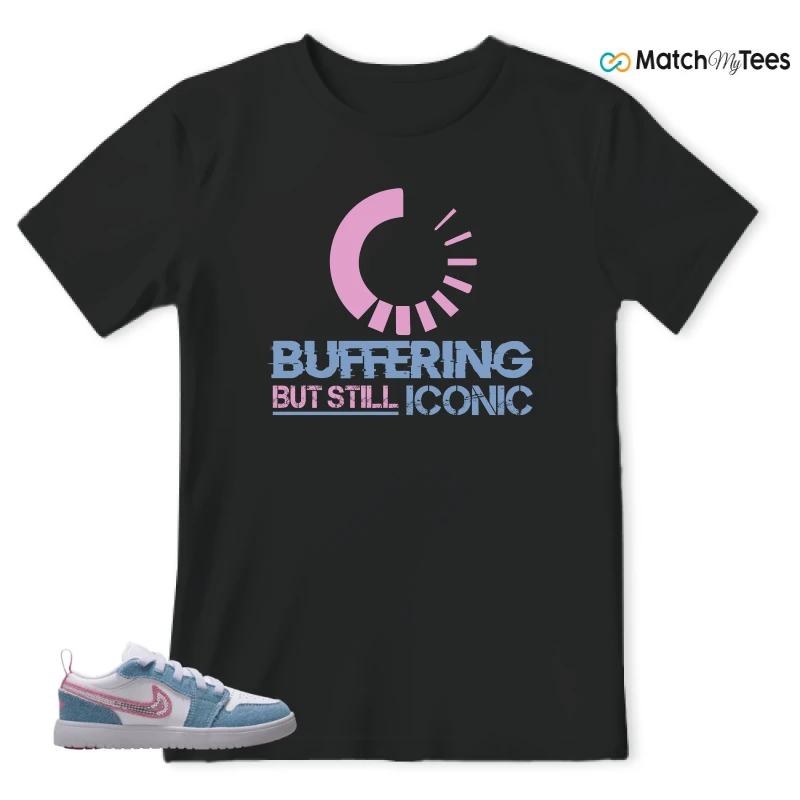 NIKE AIR JORDAN 1 LOW GS DENIM SEQUIN SNEAKER Matching Tees t-shirt