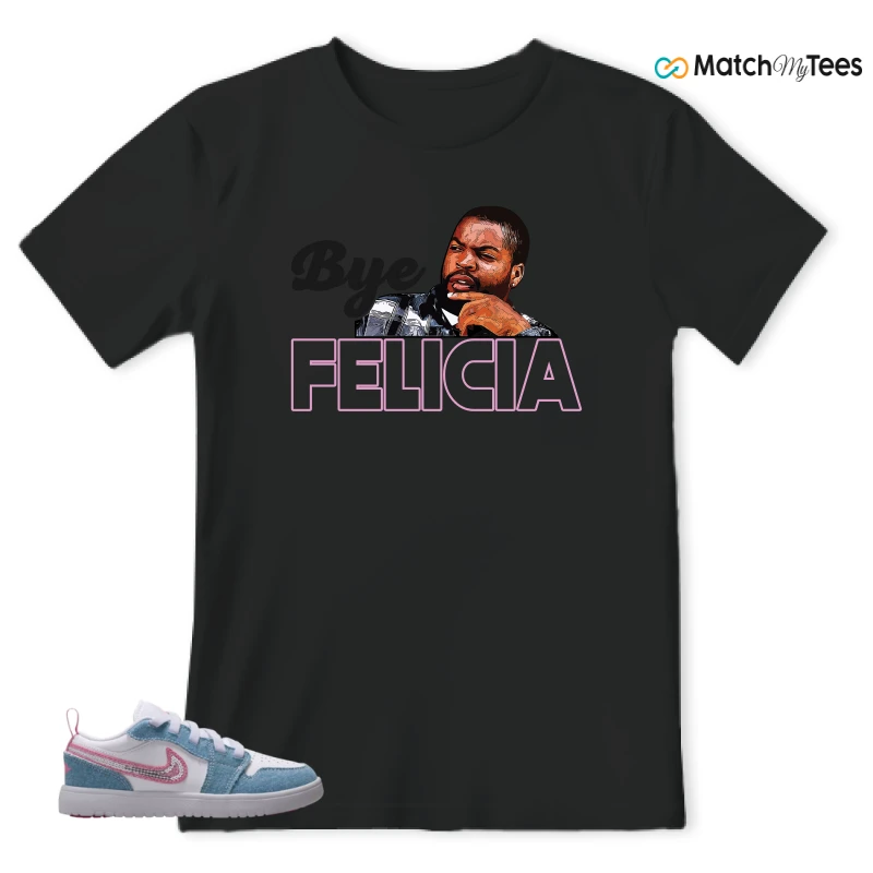 NIKE AIR JORDAN 1 LOW GS DENIM SEQUIN SNEAKER Matching Tees t-shirt