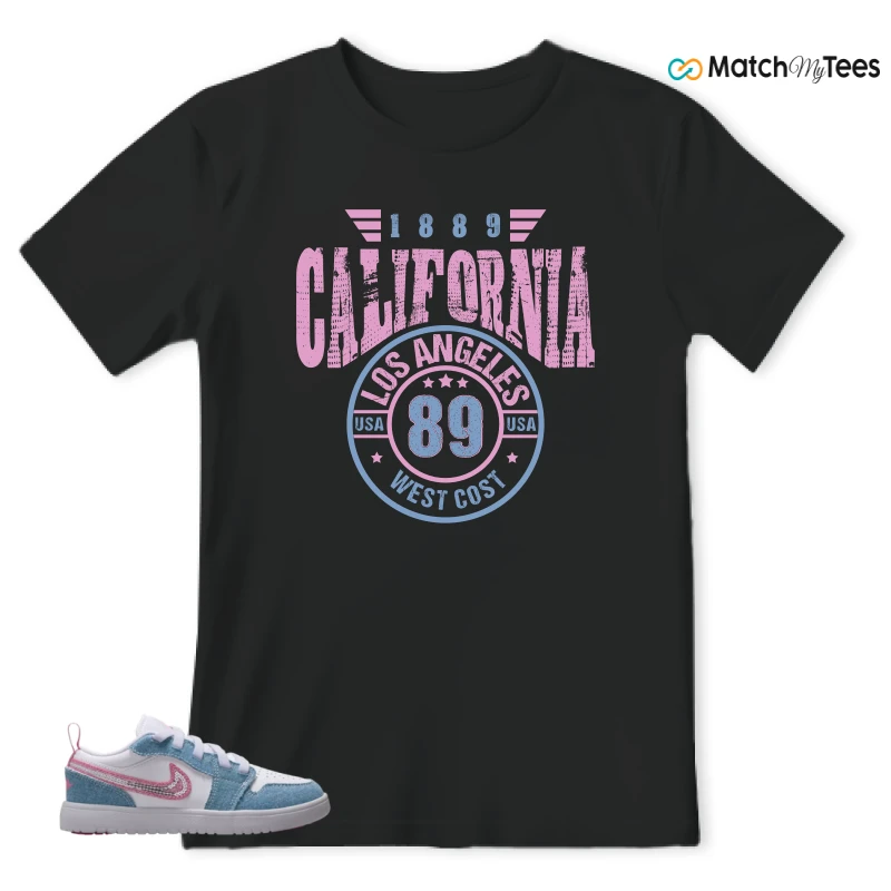 NIKE AIR JORDAN 1 LOW GS DENIM SEQUIN SNEAKER Matching Tees t-shirt