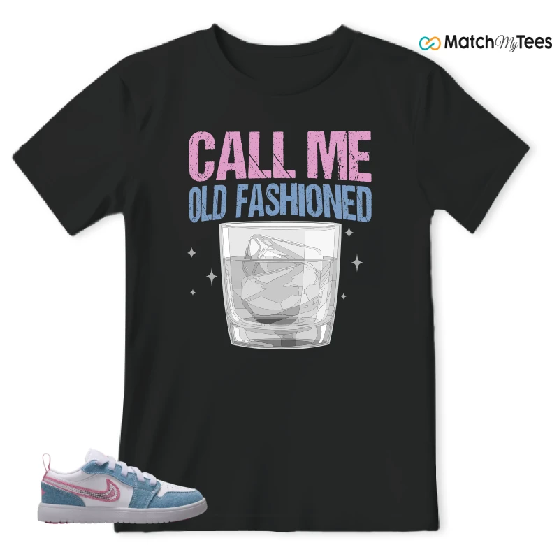 NIKE AIR JORDAN 1 LOW GS DENIM SEQUIN SNEAKER Matching Tees t-shirt