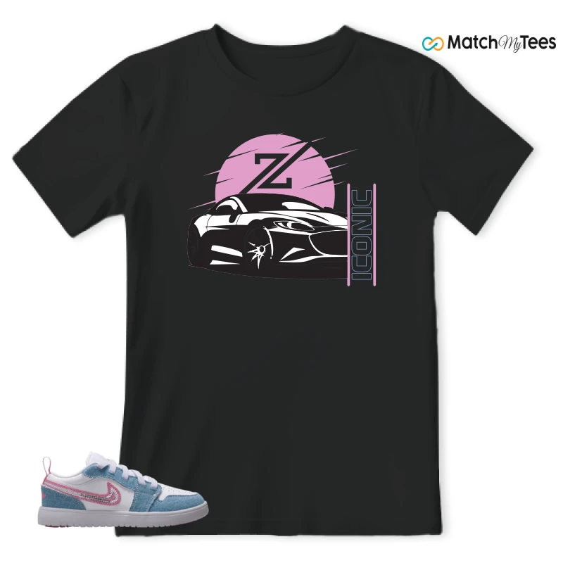 NIKE AIR JORDAN 1 LOW GS DENIM SEQUIN SNEAKER Matching Tees t-shirt