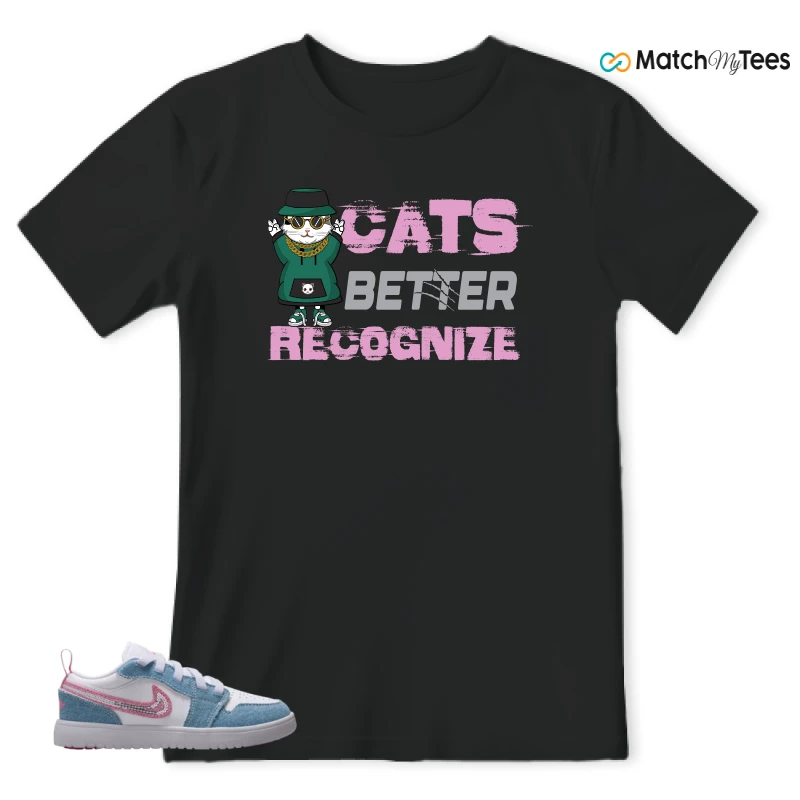 NIKE AIR JORDAN 1 LOW GS DENIM SEQUIN SNEAKER Matching Tees t-shirt