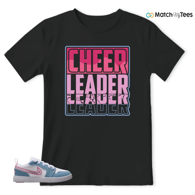 NIKE AIR JORDAN 1 LOW GS DENIM SEQUIN SNEAKER Matching Tees t-shirt