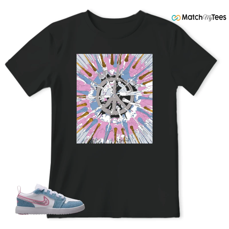NIKE AIR JORDAN 1 LOW GS DENIM SEQUIN SNEAKER Matching Tees t-shirt