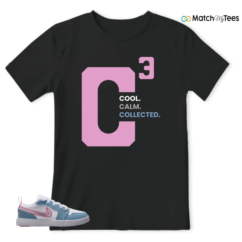 NIKE AIR JORDAN 1 LOW GS DENIM SEQUIN SNEAKER Matching Tees t-shirt