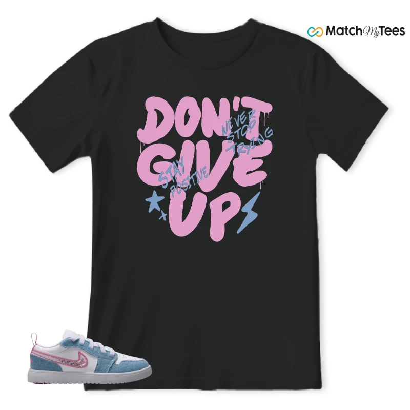 NIKE AIR JORDAN 1 LOW GS DENIM SEQUIN SNEAKER Matching Tees t-shirt