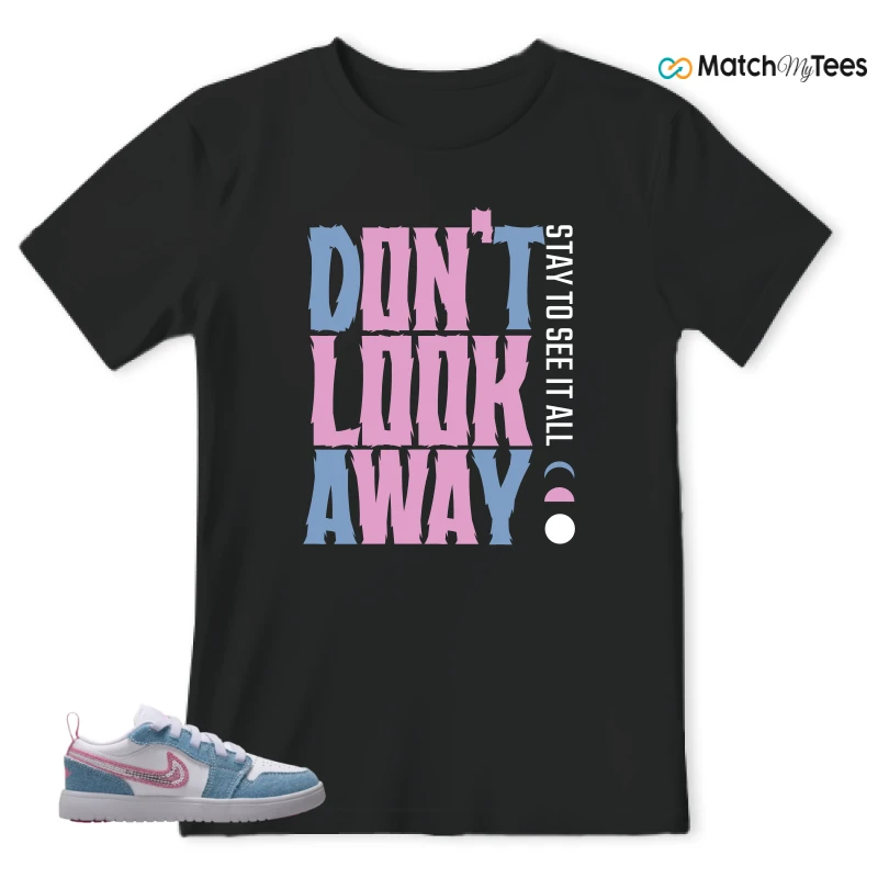 NIKE AIR JORDAN 1 LOW GS DENIM SEQUIN SNEAKER Matching Tees t-shirt