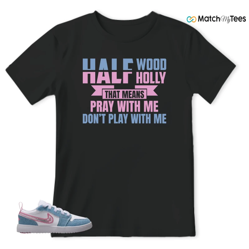 NIKE AIR JORDAN 1 LOW GS DENIM SEQUIN SNEAKER Matching Tees t-shirt