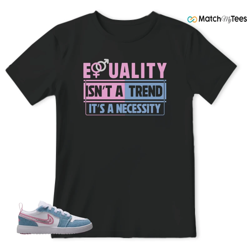 NIKE AIR JORDAN 1 LOW GS DENIM SEQUIN SNEAKER Matching Tees t-shirt