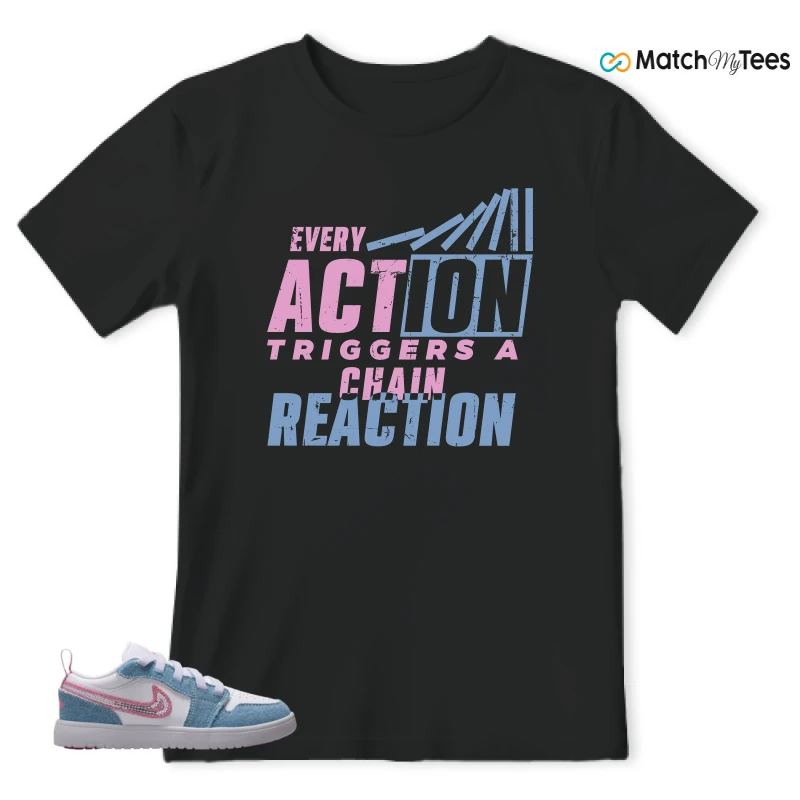 NIKE AIR JORDAN 1 LOW GS DENIM SEQUIN SNEAKER Matching Tees t-shirt