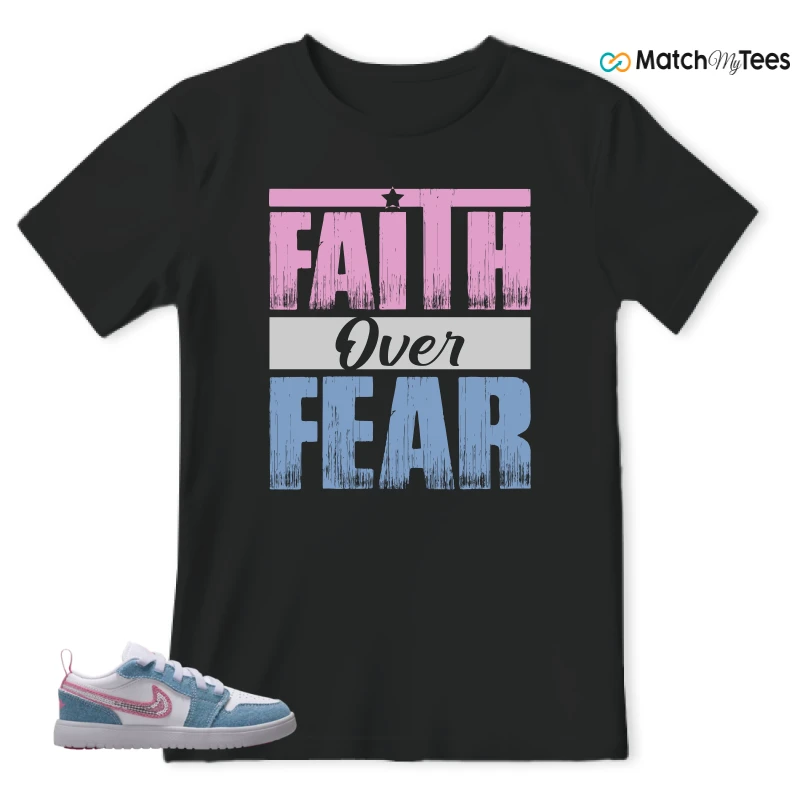 NIKE AIR JORDAN 1 LOW GS DENIM SEQUIN SNEAKER Matching Tees t-shirt