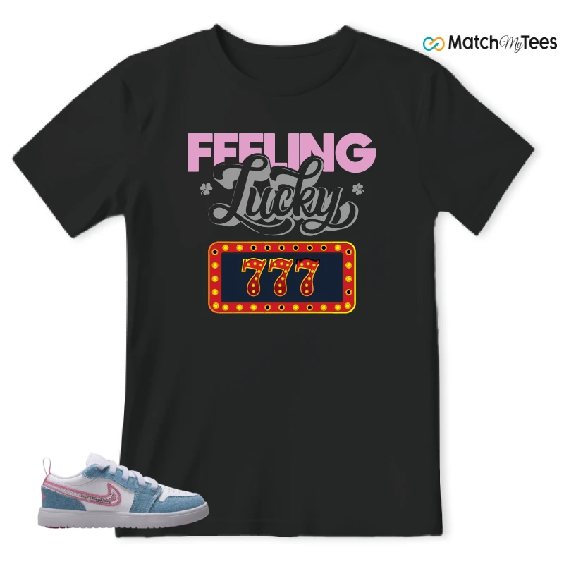 NIKE AIR JORDAN 1 LOW GS DENIM SEQUIN SNEAKER Matching Tees t-shirt