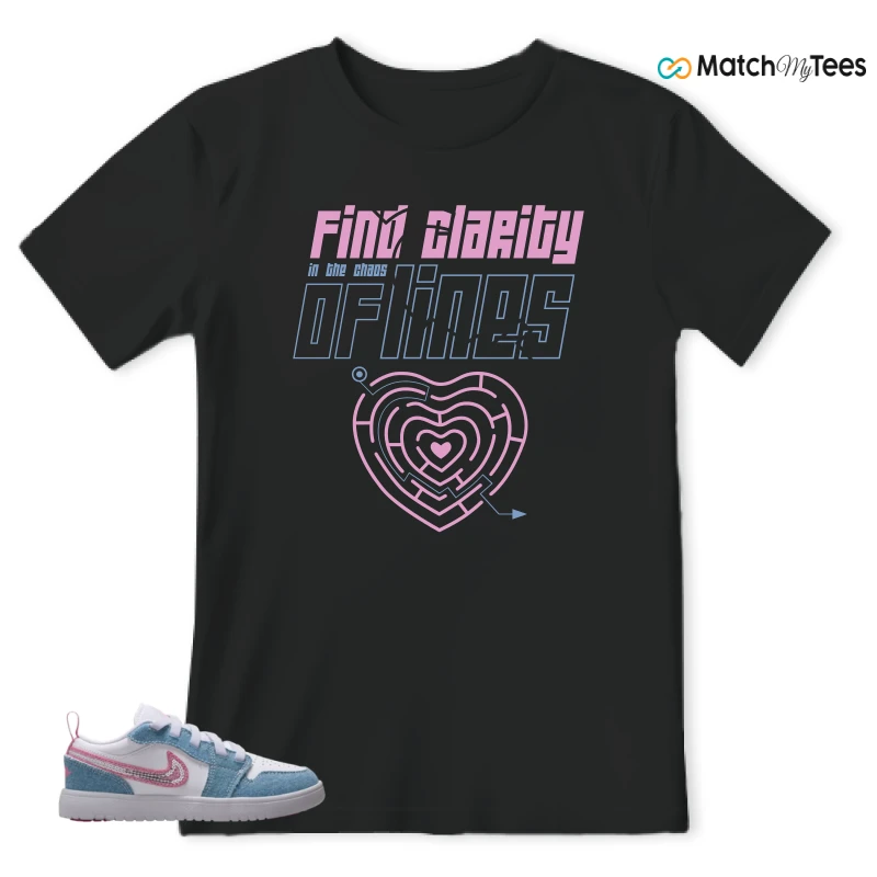 NIKE AIR JORDAN 1 LOW GS DENIM SEQUIN SNEAKER Matching Tees t-shirt
