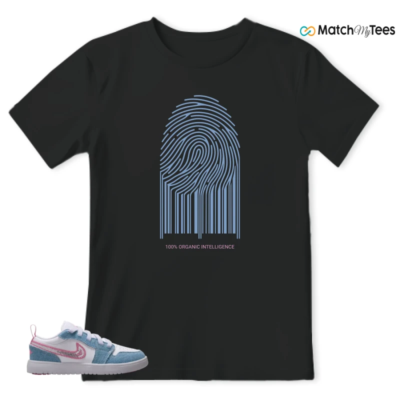 NIKE AIR JORDAN 1 LOW GS DENIM SEQUIN SNEAKER Matching Tees t-shirt