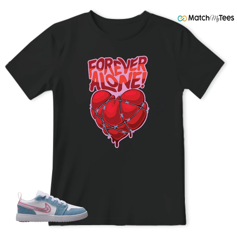 NIKE AIR JORDAN 1 LOW GS DENIM SEQUIN SNEAKER Matching Tees t-shirt