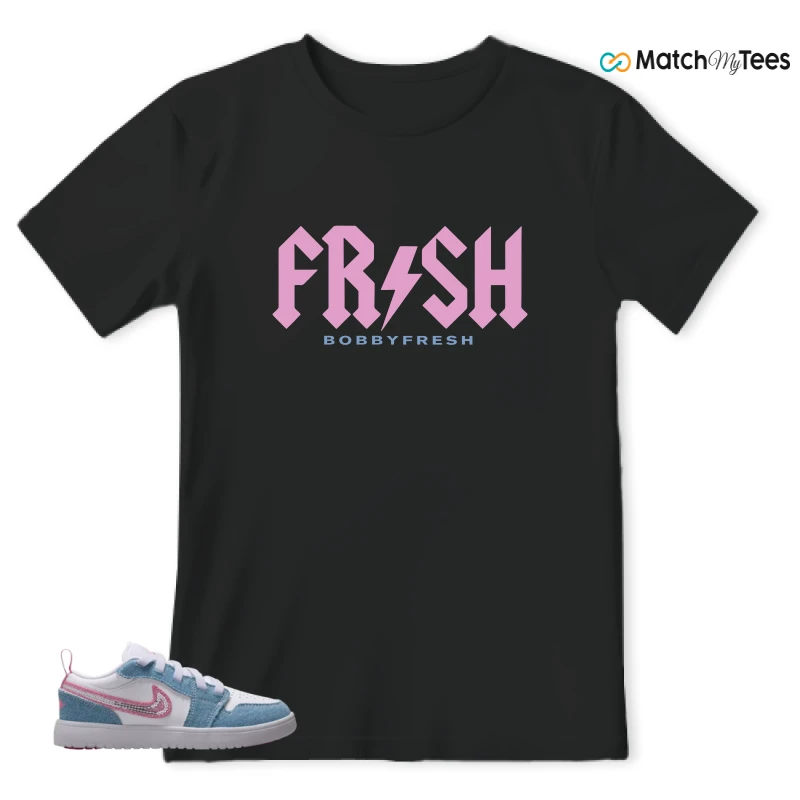 NIKE AIR JORDAN 1 LOW GS DENIM SEQUIN SNEAKER Matching Tees t-shirt