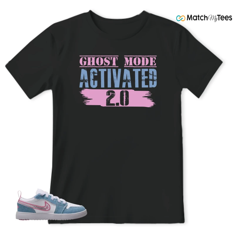 NIKE AIR JORDAN 1 LOW GS DENIM SEQUIN SNEAKER Matching Tees t-shirt