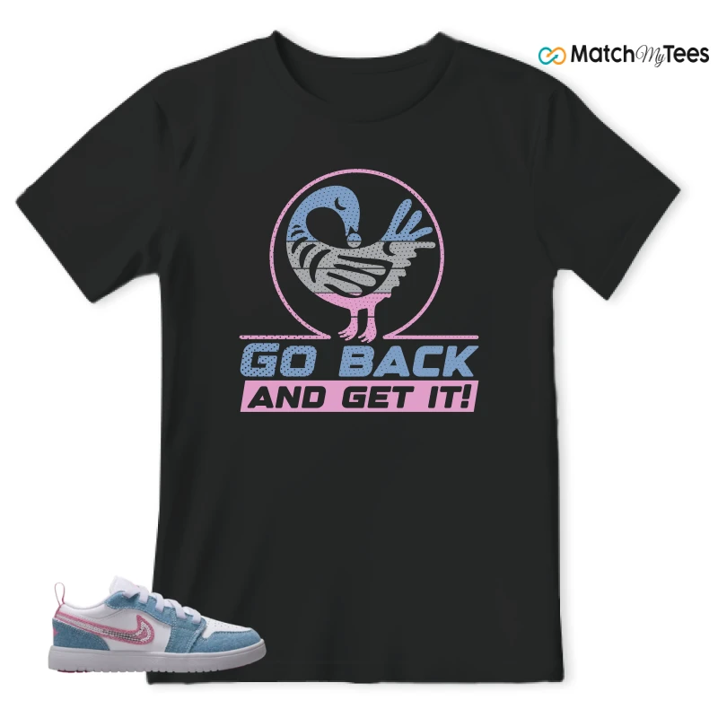 NIKE AIR JORDAN 1 LOW GS DENIM SEQUIN SNEAKER Matching Tees t-shirt