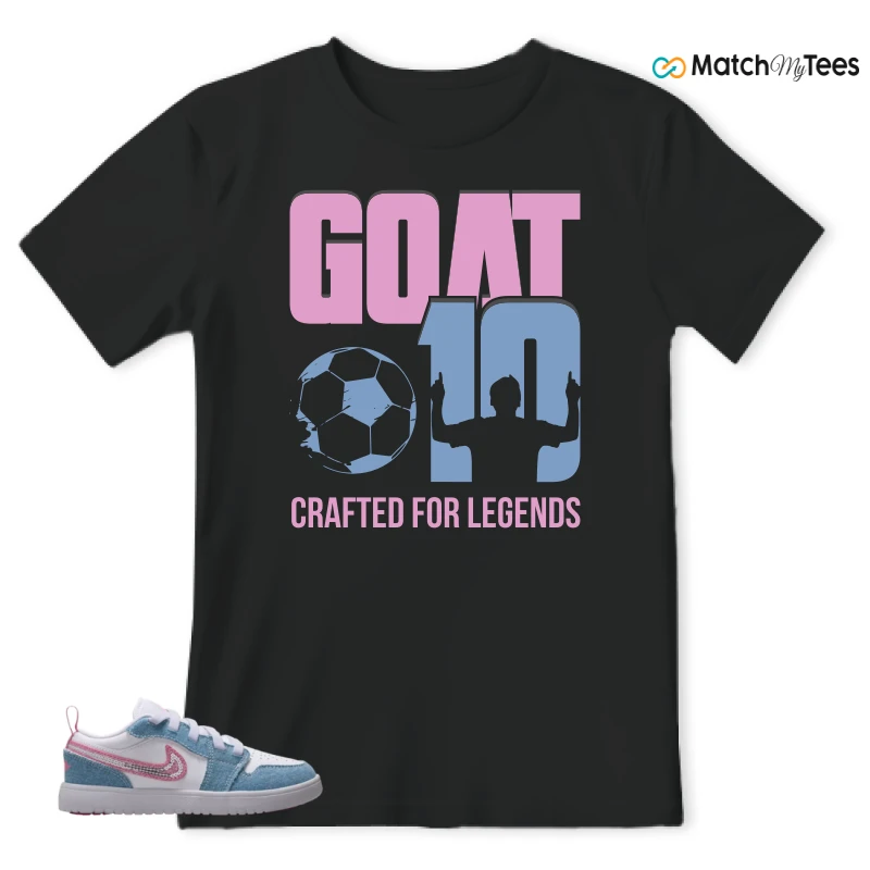 NIKE AIR JORDAN 1 LOW GS DENIM SEQUIN SNEAKER Matching Tees t-shirt