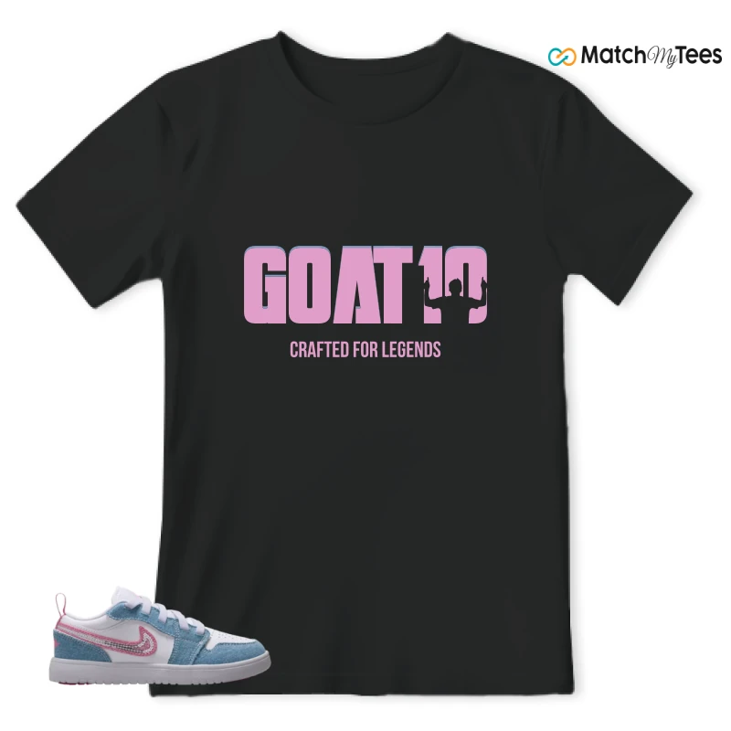 NIKE AIR JORDAN 1 LOW GS DENIM SEQUIN SNEAKER Matching Tees t-shirt
